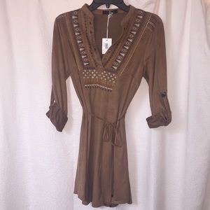 Lulumari suede three quarter length western dress